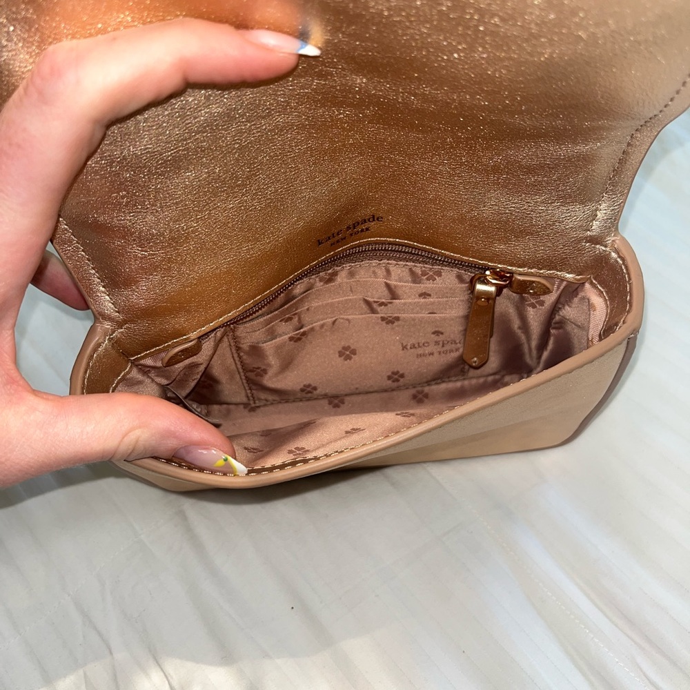 Kate Spade Gold Quilted Crossbody Bag - Picture 3 of 4
